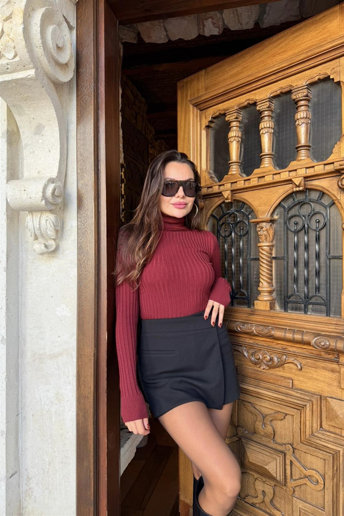 Joana Bordo Balıkçı Yaka Triko Kazak