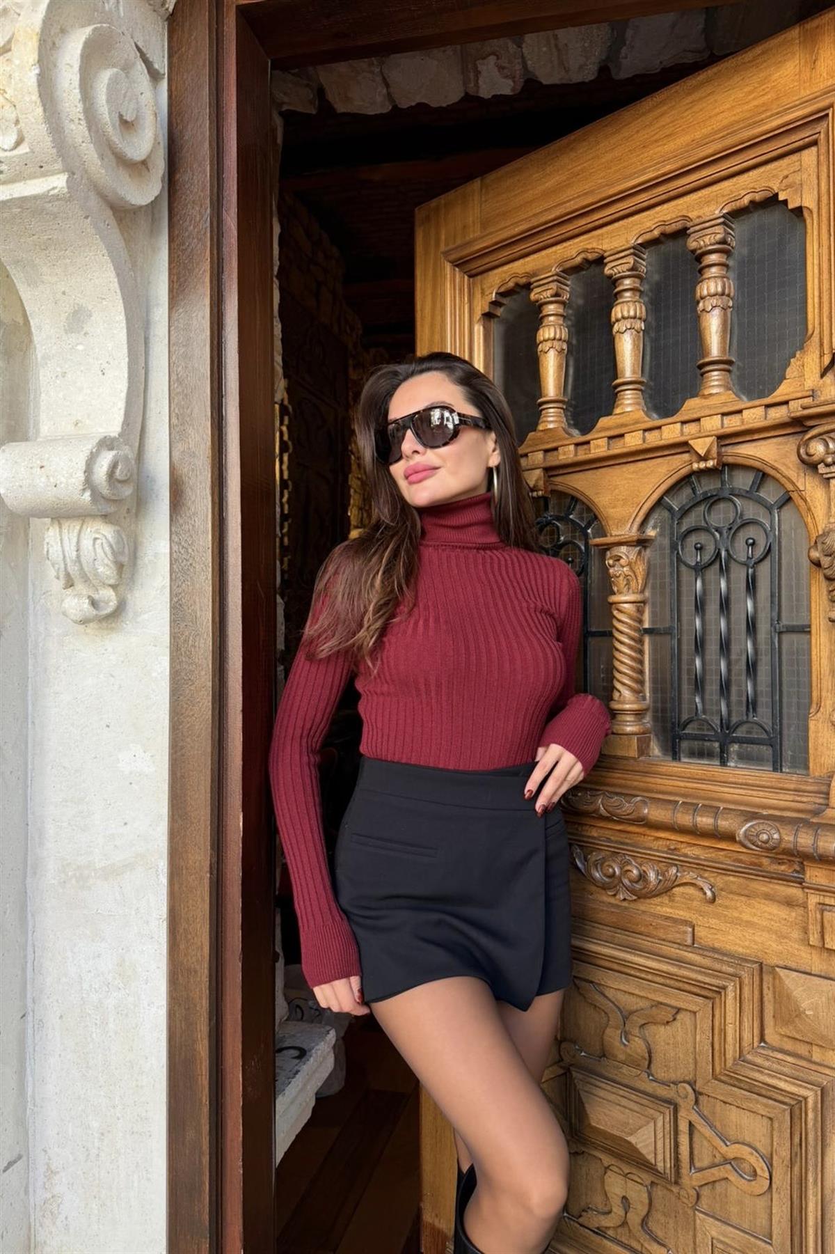 Joana Bordo Balıkçı Yaka Triko Kazak