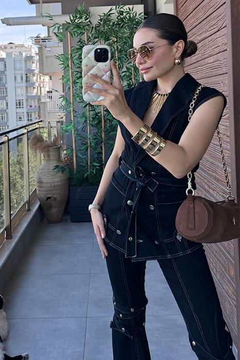 Joseph Premium Denim Yelekli Tasarım Takım - Lacivert