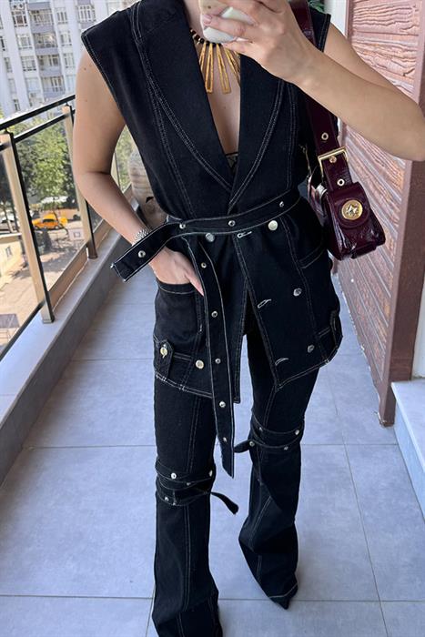 Joseph Premium Denim Yelekli Tasarım Takım - Siyah