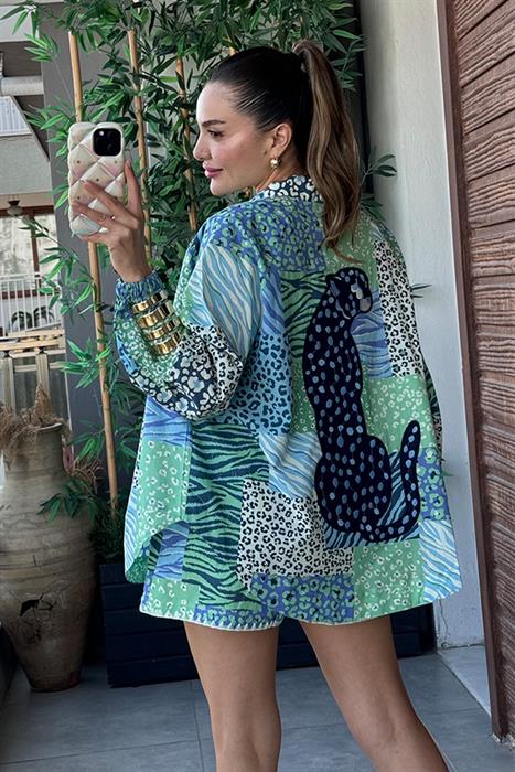 Josiana Karışık Desenli Kimono 