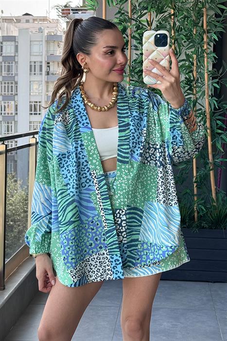 Josiana Karışık Desenli Kimono 