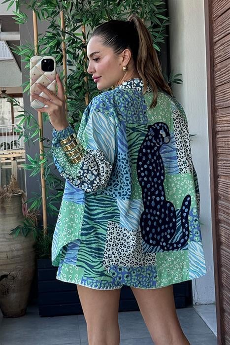 Josiana Karışık Desenli Kimono 