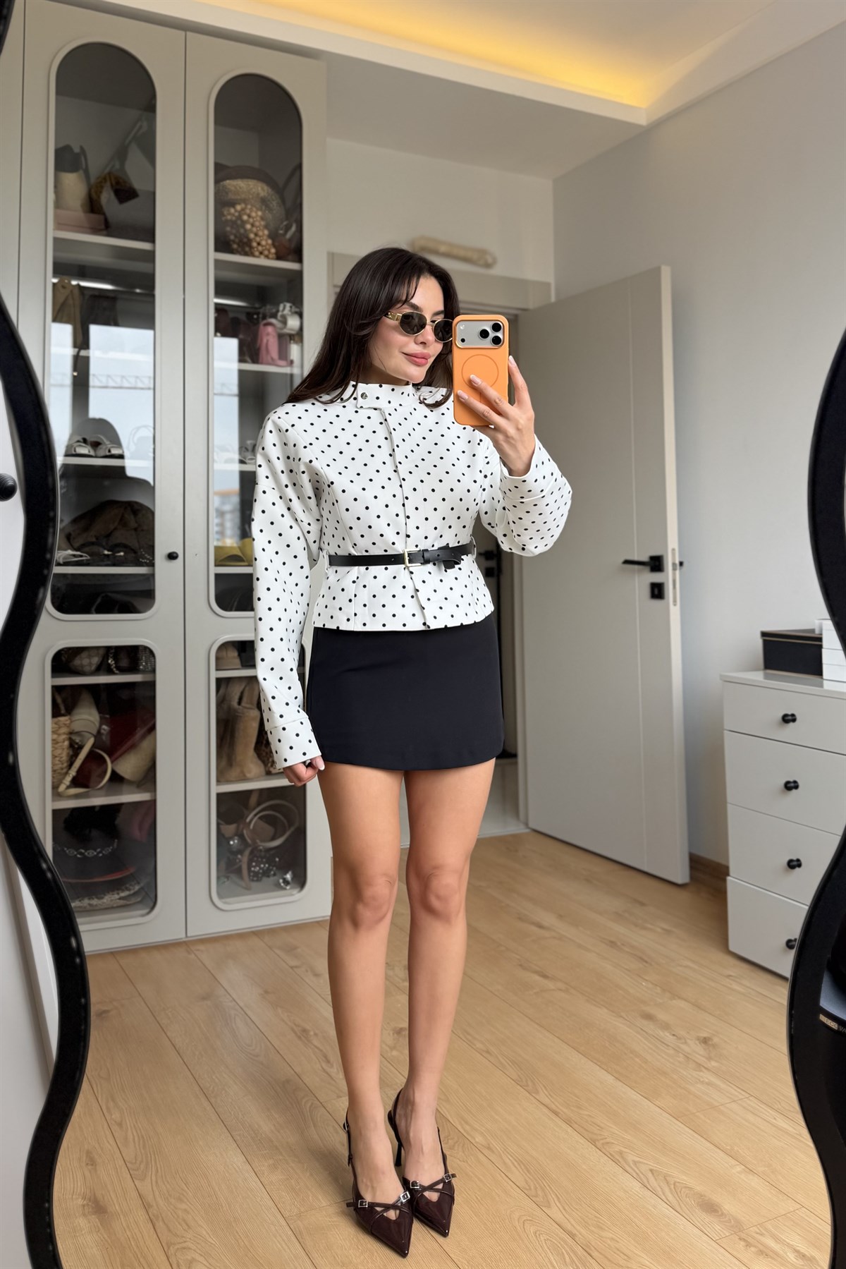 Jova Siyah Kemerli Şort Etek