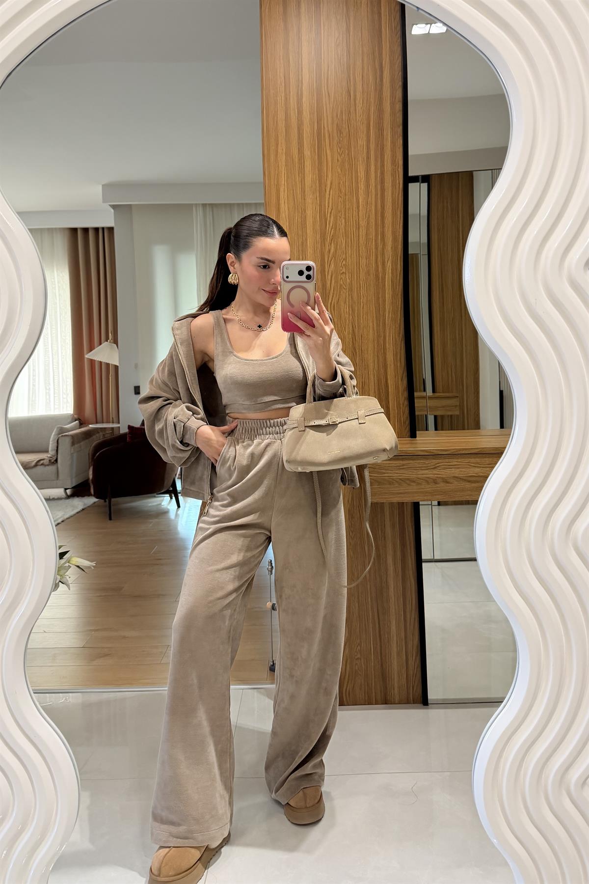 Jovie Vizon Kadife Üçlü Takım