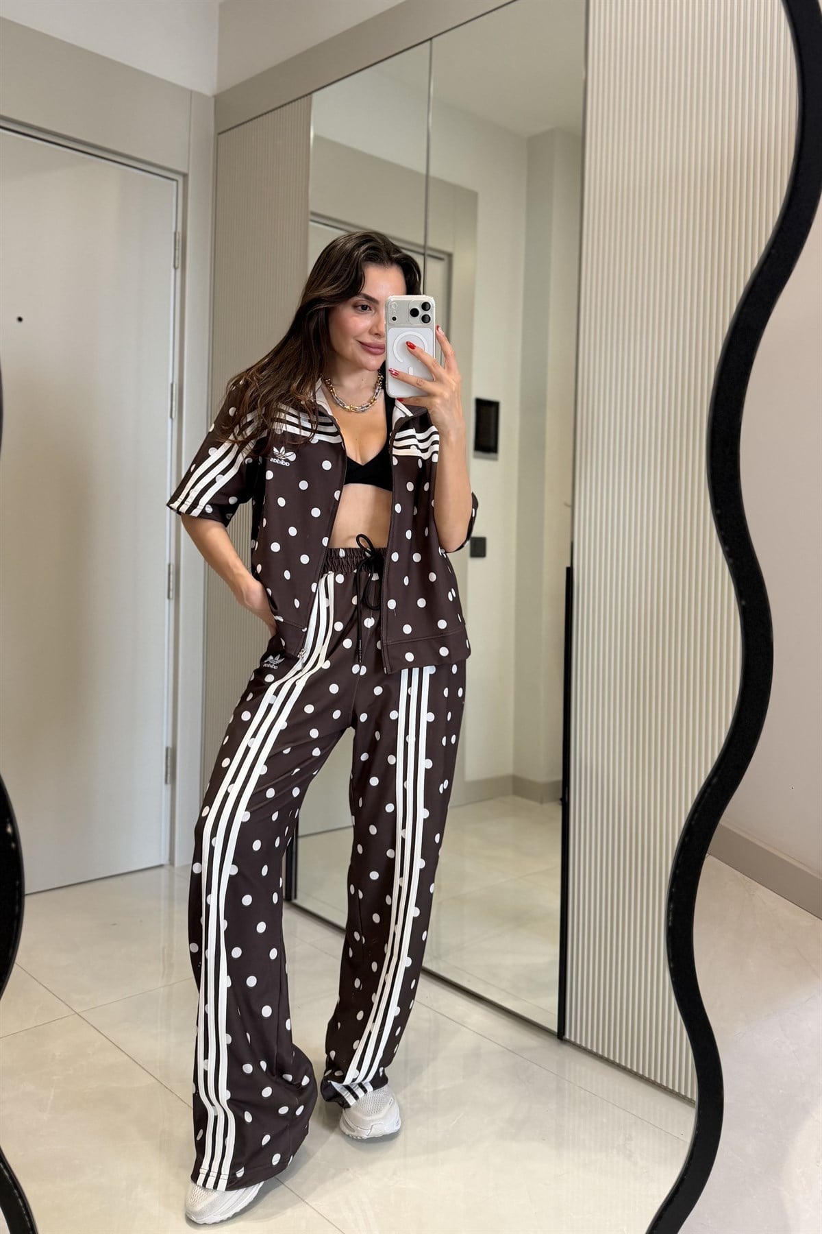 Julika Kahve Puantiyeli Eşofman Takımı