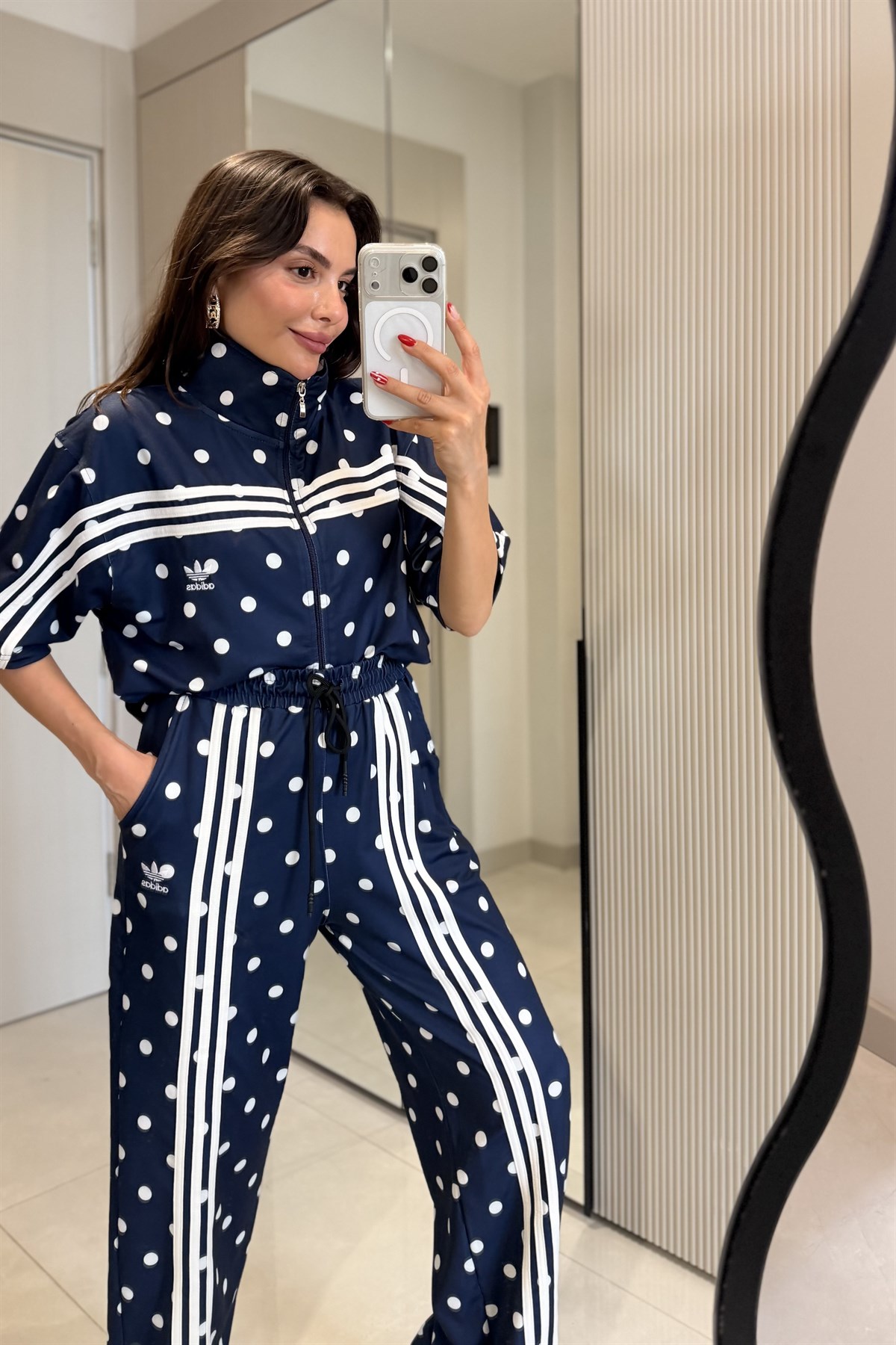 Julika Lacivert Puantiyeli Eşofman Takımı