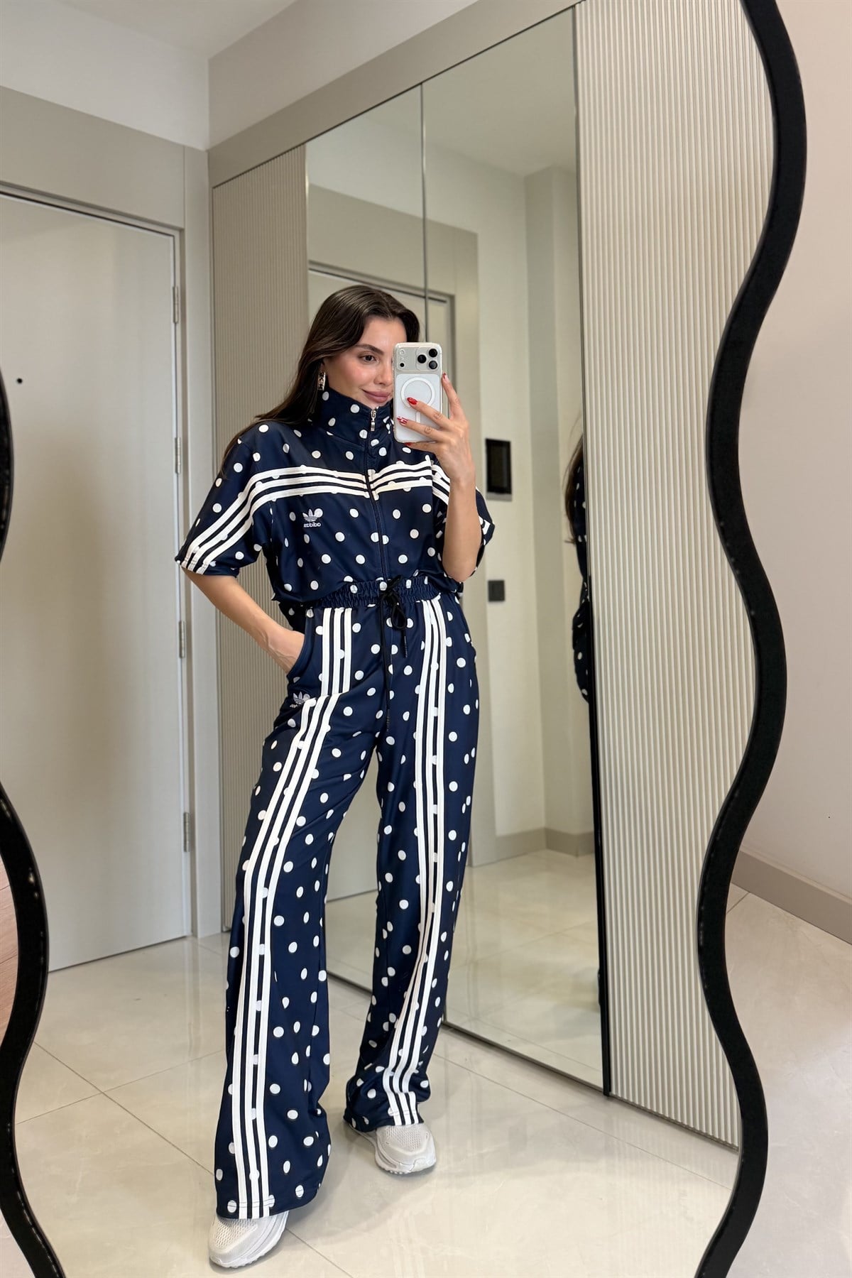 Julika Lacivert Puantiyeli Eşofman Takımı