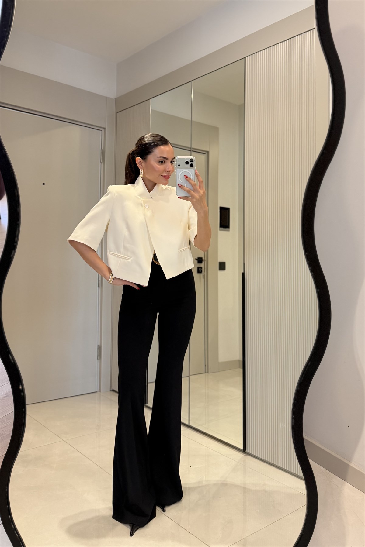 Julles Krem Vatkalı Blazer Ceket