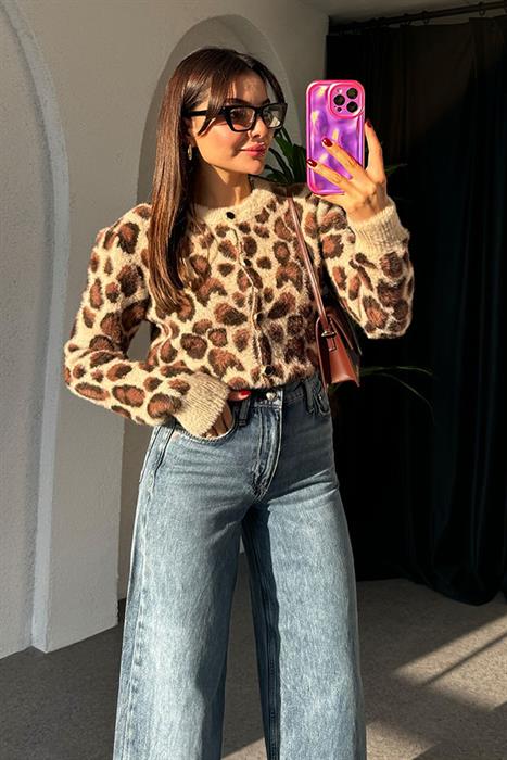 Kaia Leopar Yumoş Hırka