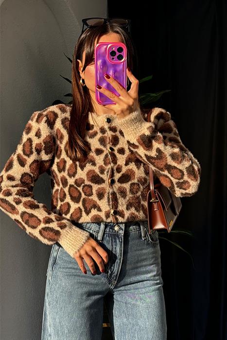 Kaia Leopar Yumoş Hırka