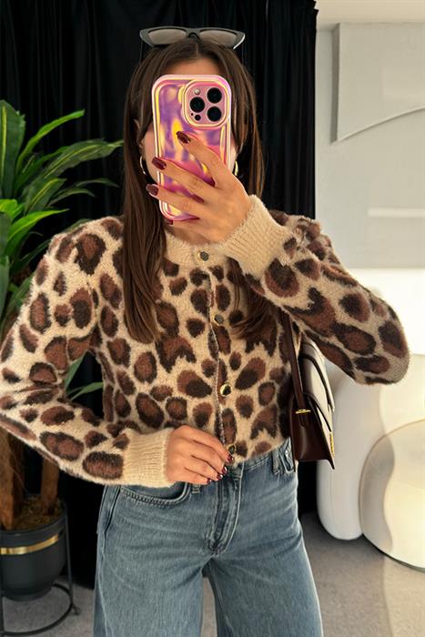 Kaia Leopar Yumoş Hırka