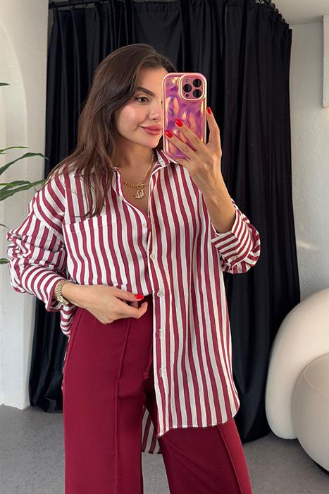 Darlıng Kırmızı Şeritli Gömlek 