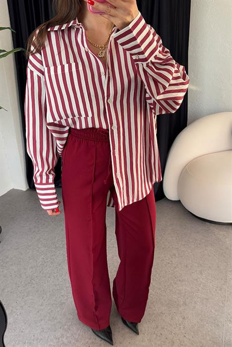 Darlıng Kırmızı Şeritli Gömlek 