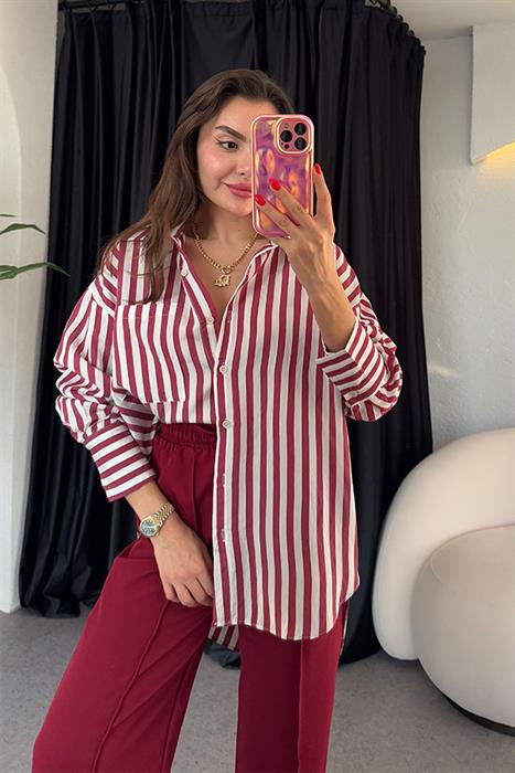 Darlıng Kırmızı Şeritli Gömlek 