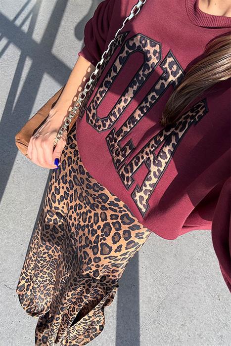 Kaleria Leopar Saten Etek