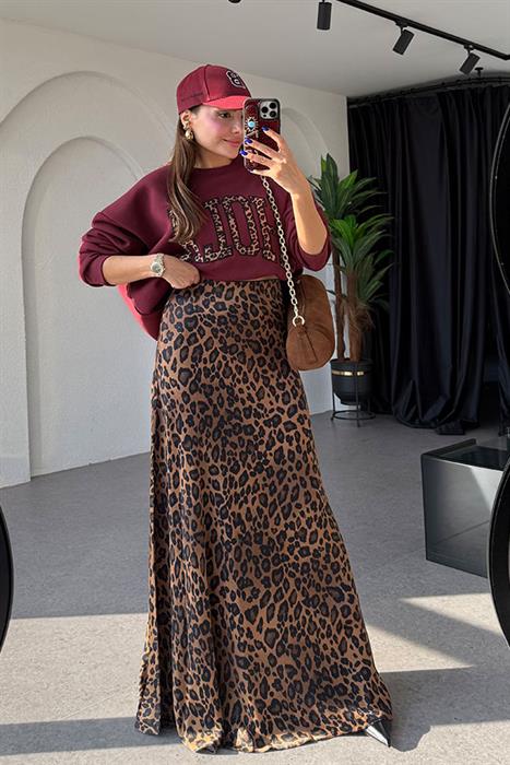 Kaleria Leopar Saten Etek