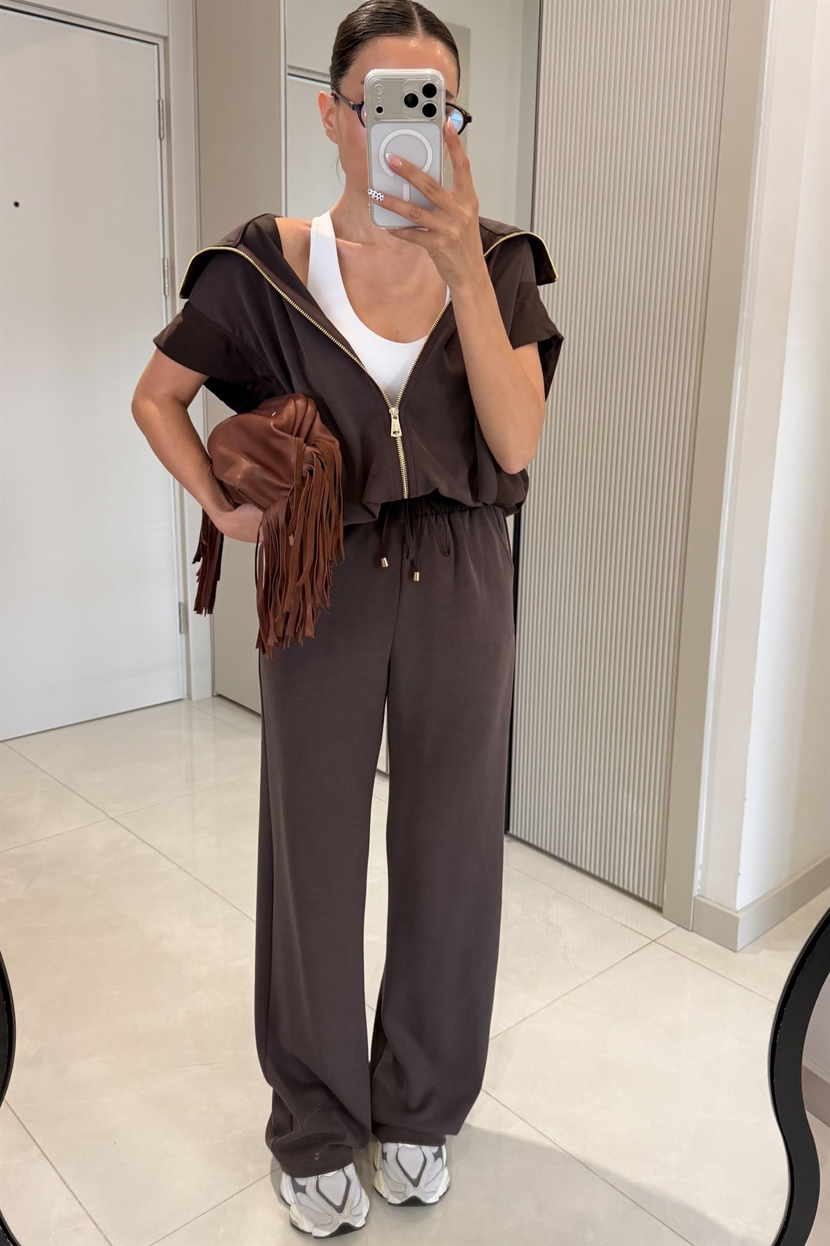 Kalia Kahve Premium Yelekli Modal Takım