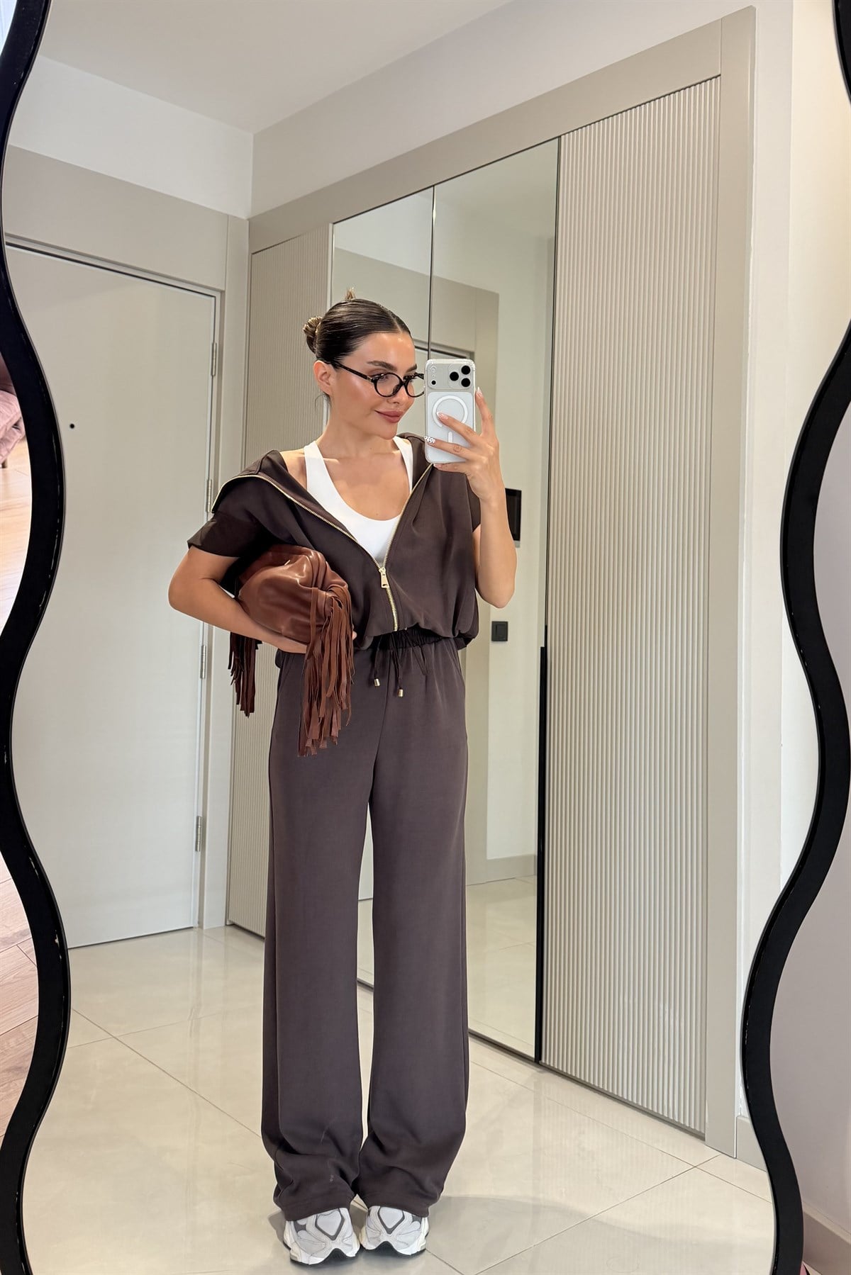 Kalia Kahve Premium Yelekli Modal Takım