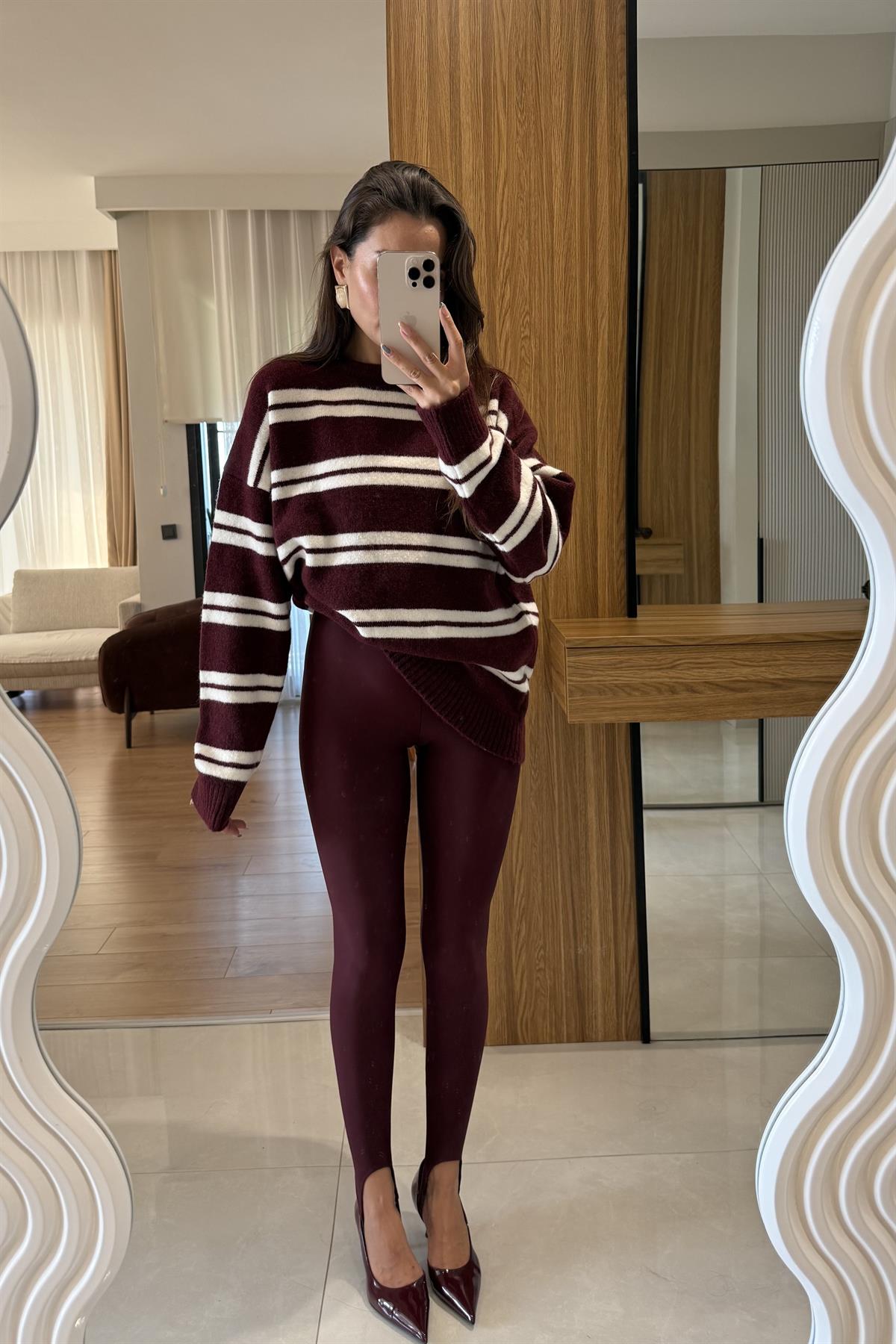 Katanya Bordo Füzo Toparlayıcı Tayt