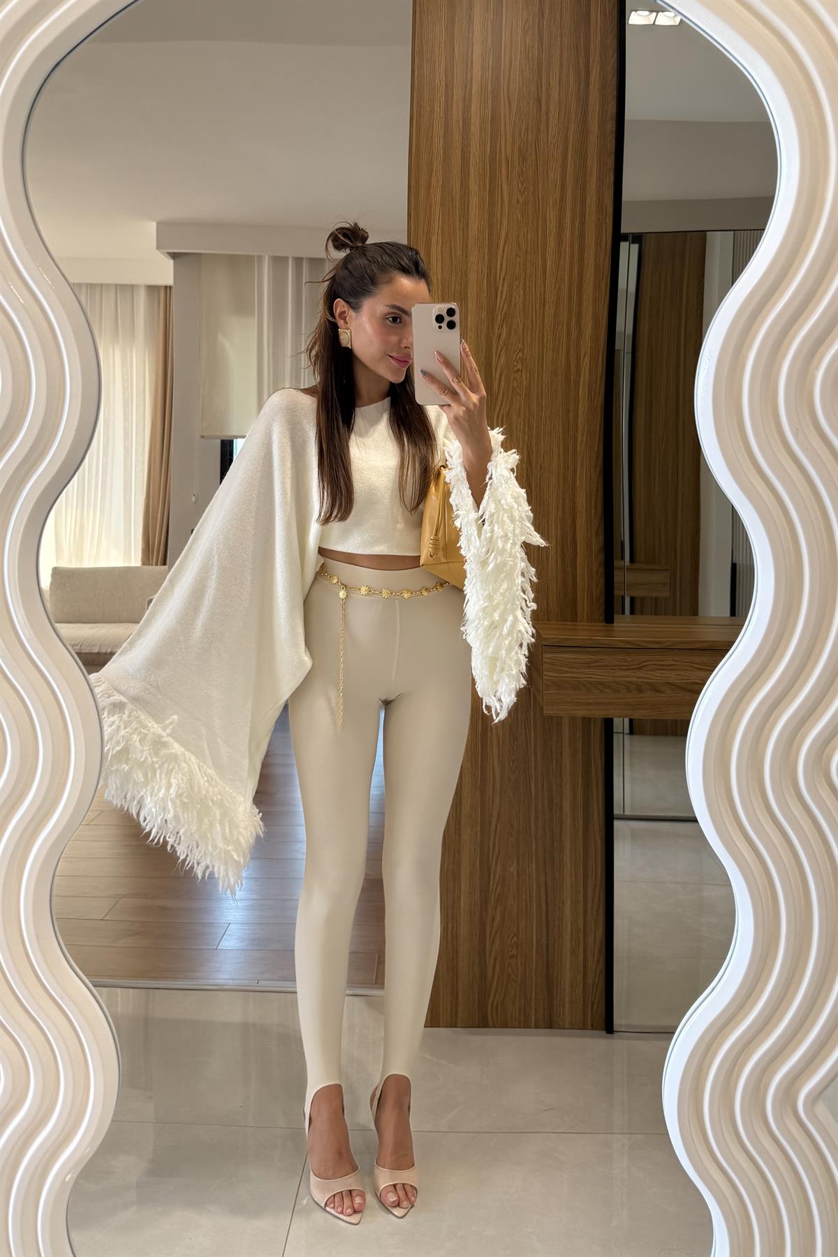 Katanya Ekru Füzo Toparlayıcı Tayt