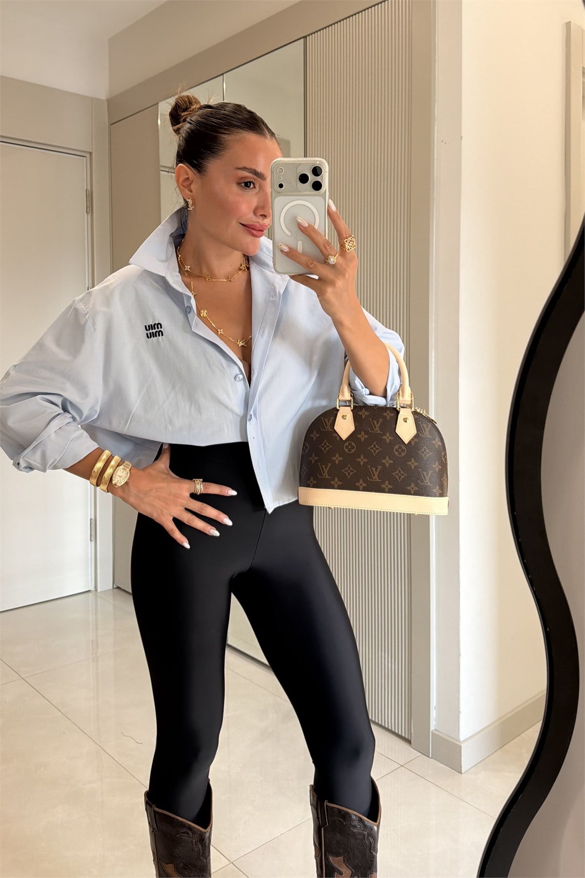 Katherina Mavi Marka Model Poplin Gömlek