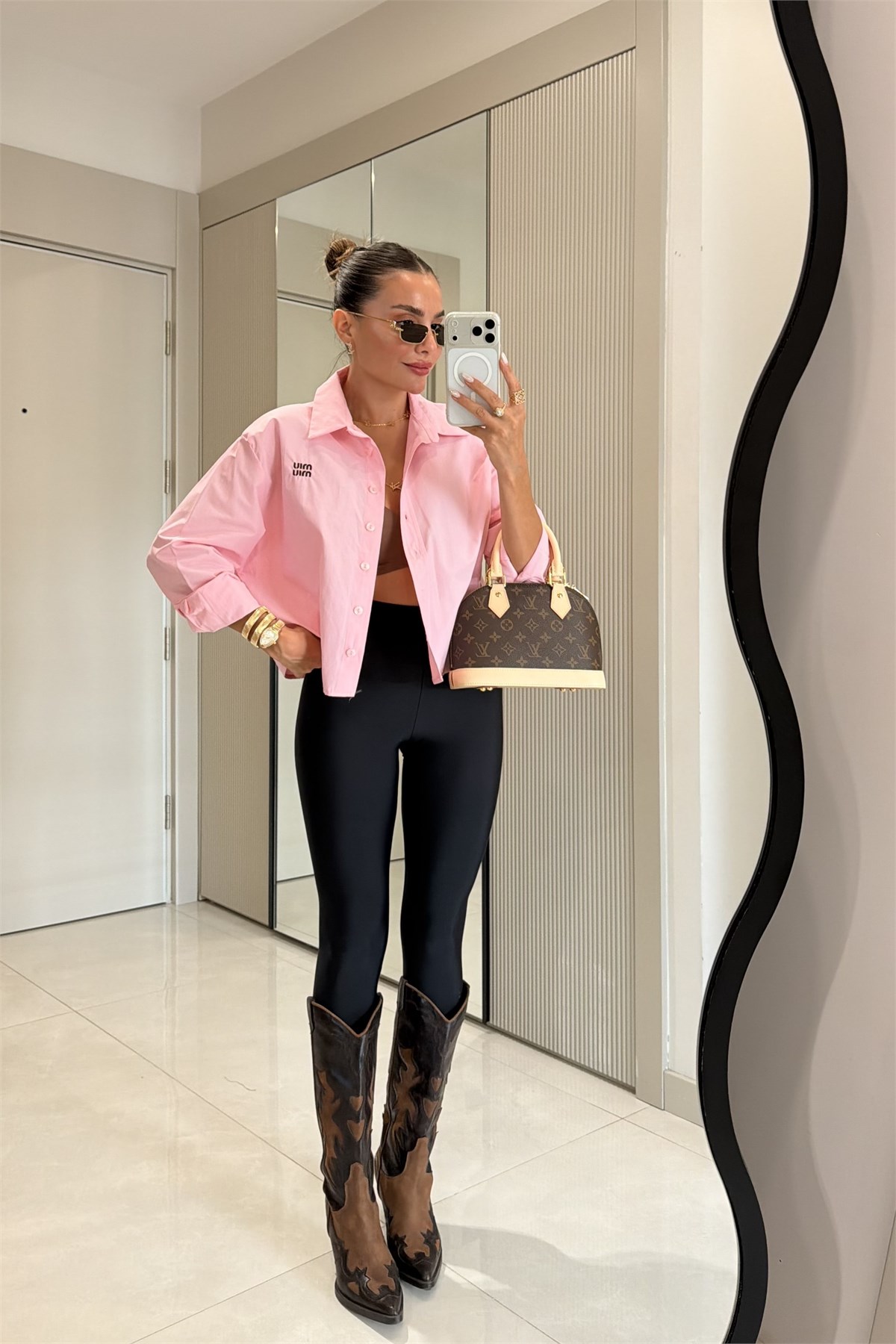 Katherina Pembe Marka Model Poplin Gömlek