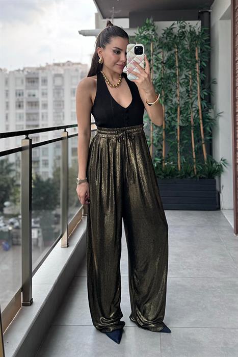 Kayte Gold Simli Pantolon 