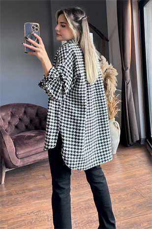 Kaz ayağı desen oduncu gömlek