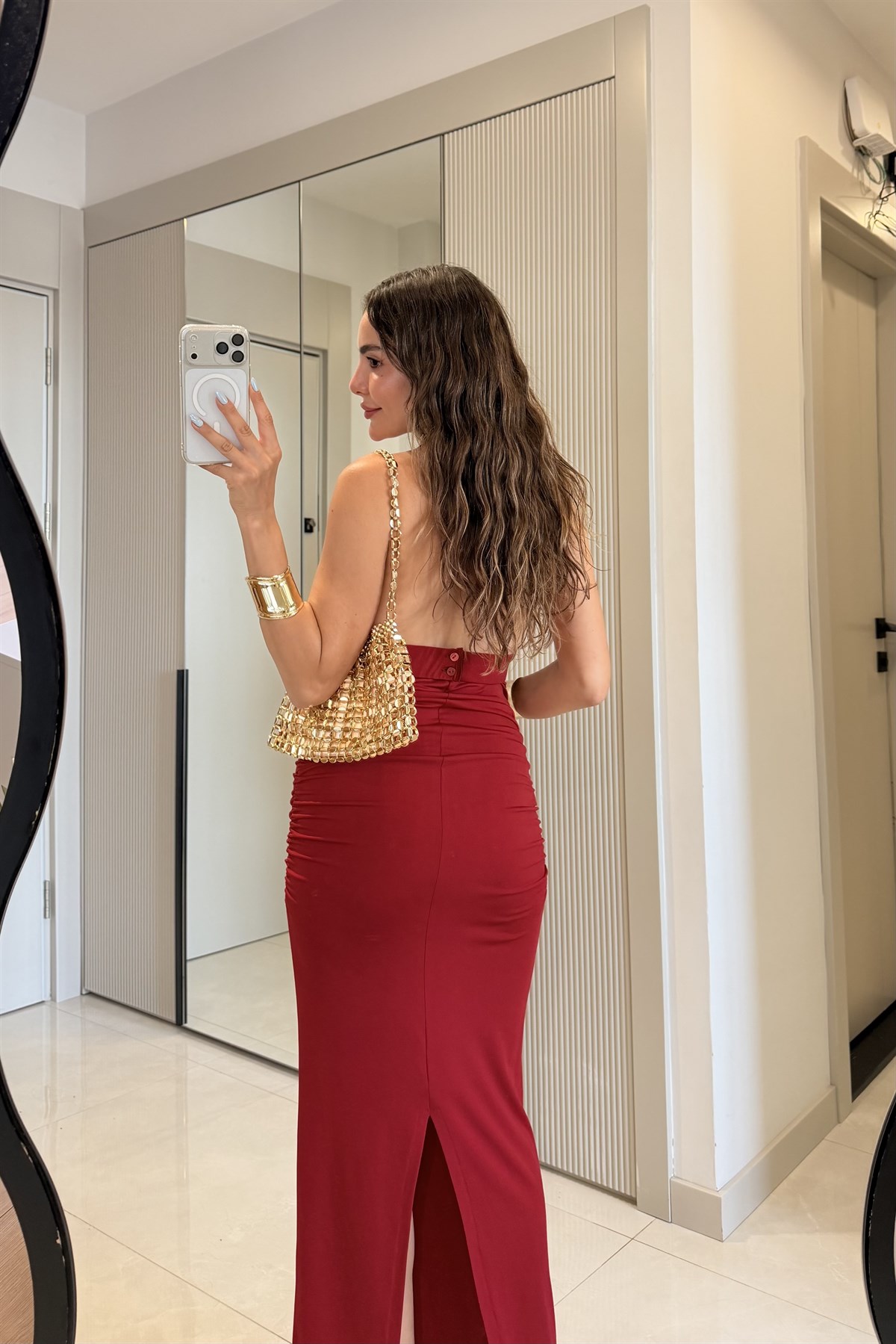 Keira Kırmızı Sandy Aksesuar Detaylı Elbise