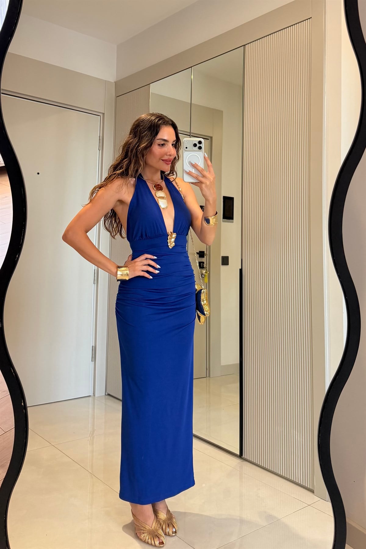 Keira Saks Sandy Aksesuar Detaylı Elbise