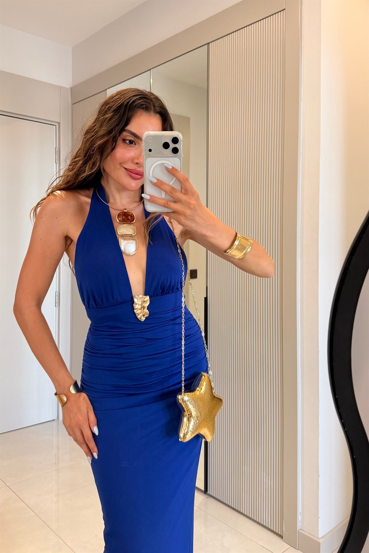 Keira Saks Sandy Aksesuar Detaylı Elbise