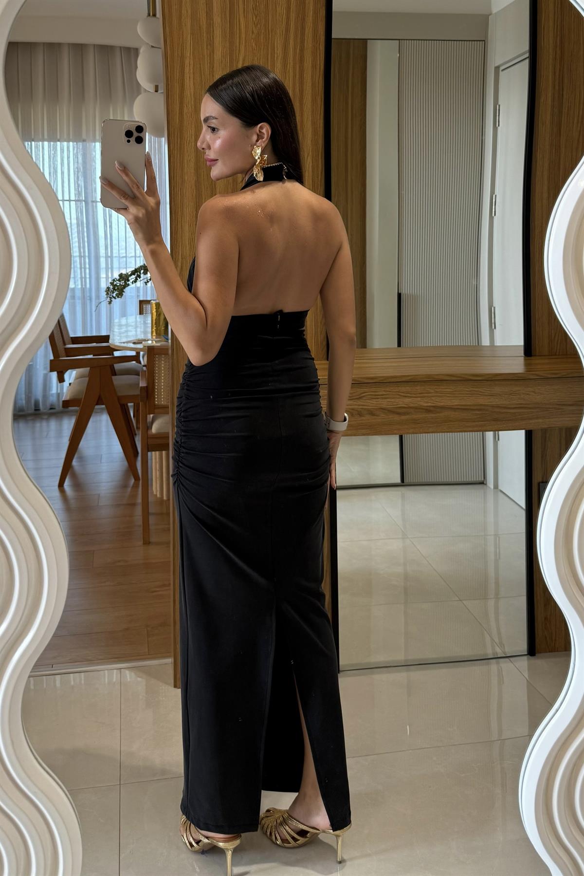 Keira Siyah Aksesuar Detaylı Elbise