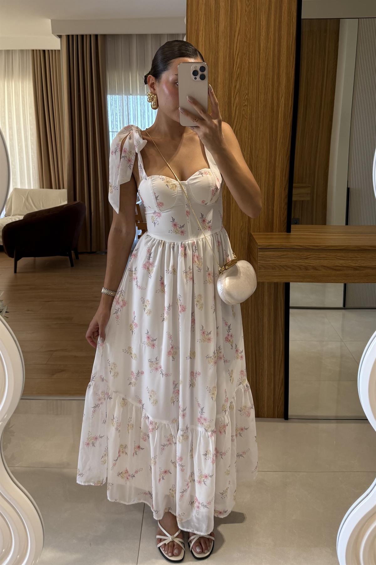 Kelvin Çiçek Desen Şifon Elbise