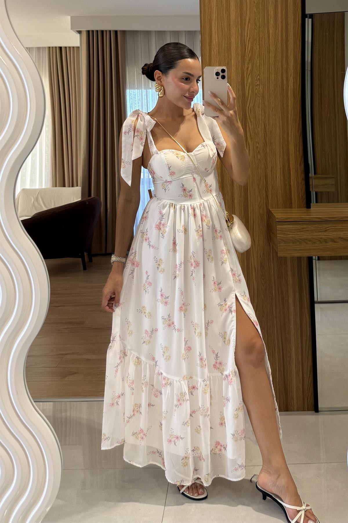 Kelvin Çiçek Desen Şifon Elbise