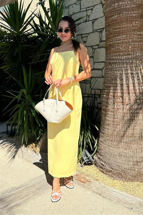 Kendrick İnce Askılı Sarı Elbise