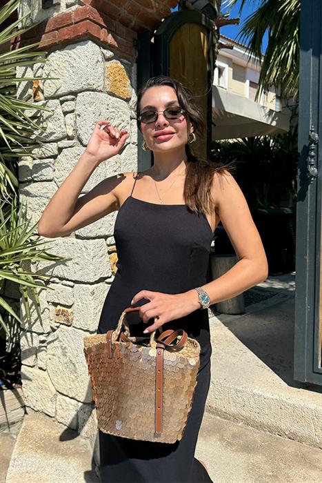 Kendrick İnce Askılı Siyah Elbise