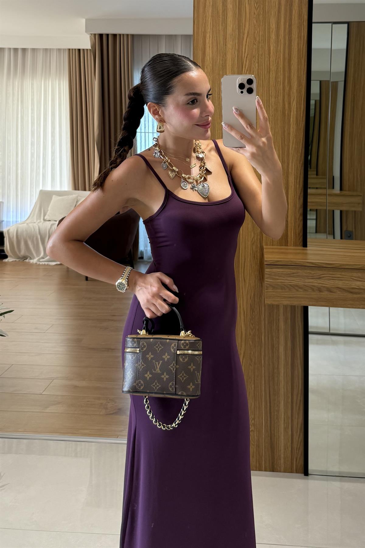 Kenway Mürdüm Streç İpli Elbise