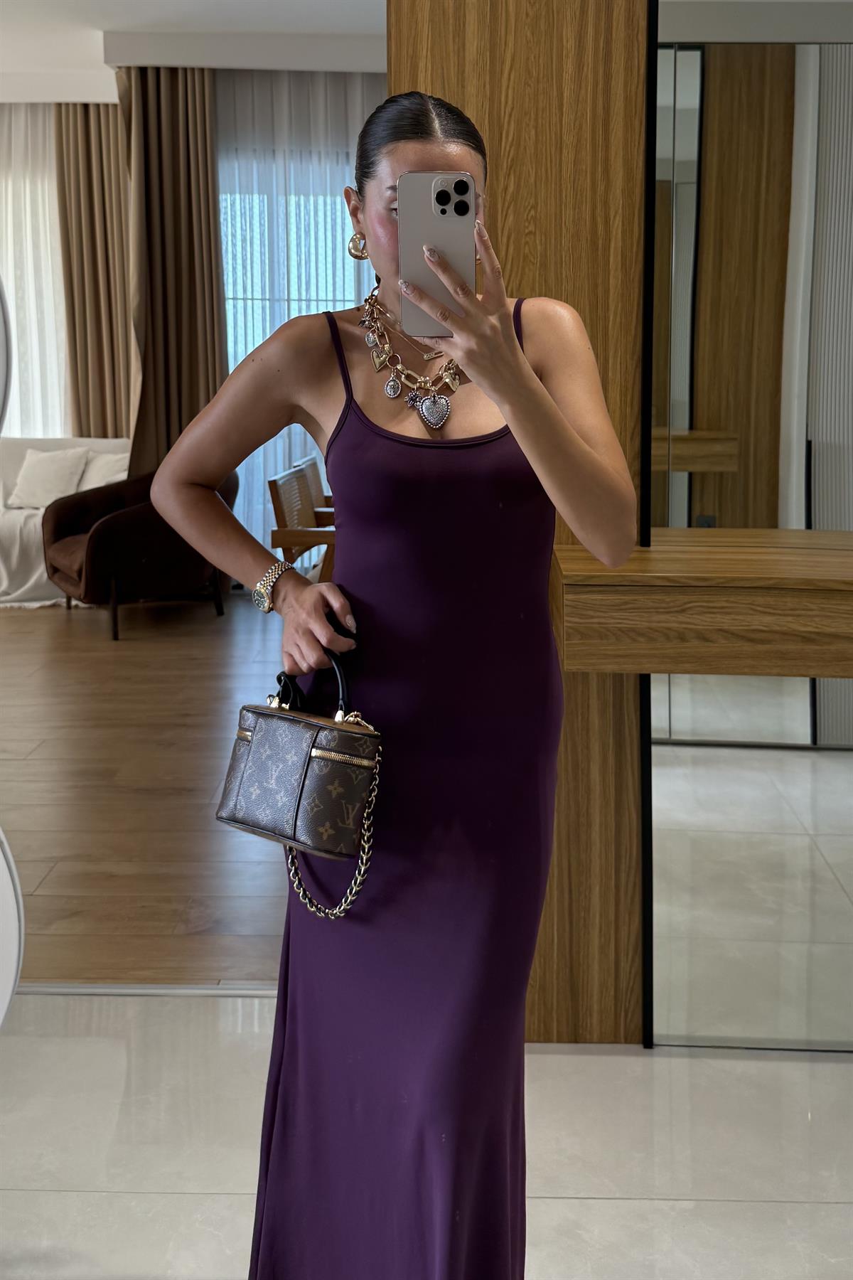 Kenway Mürdüm Streç İpli Elbise