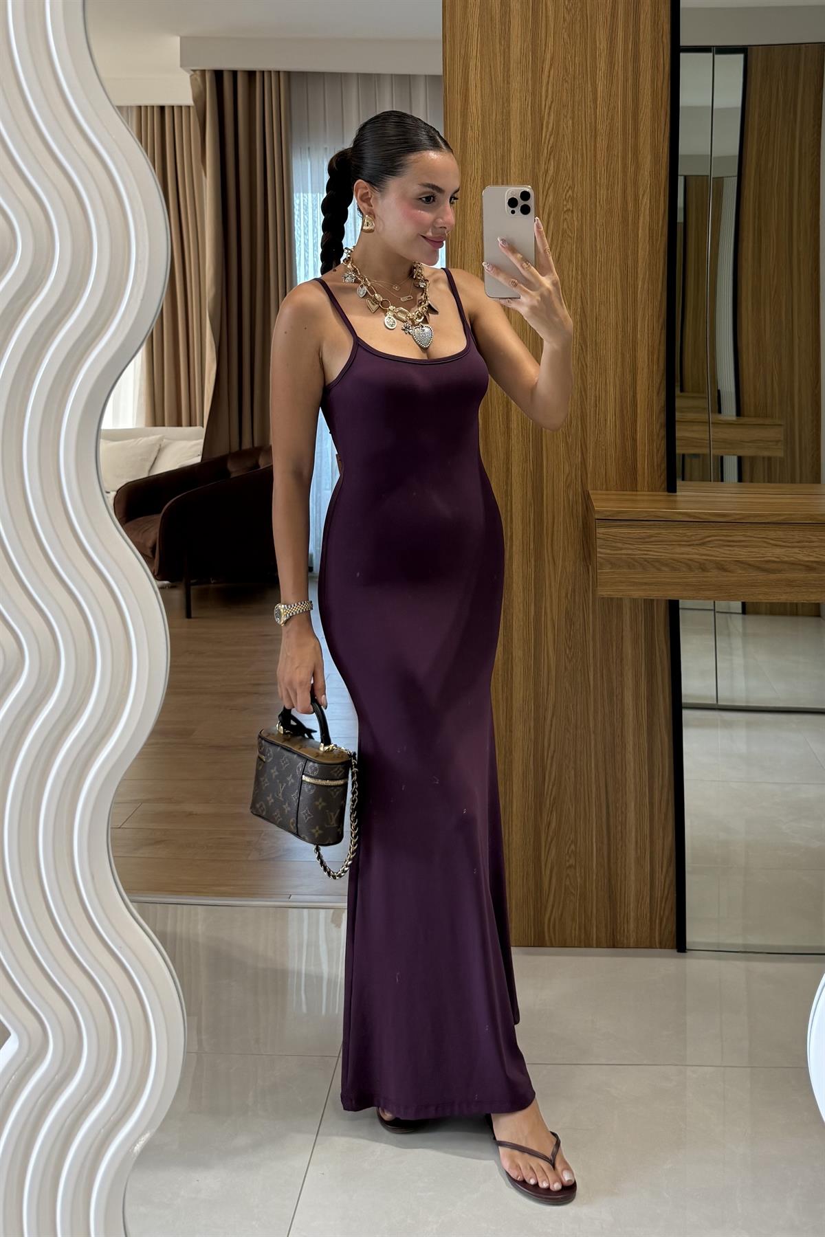 Kenway Mürdüm Streç İpli Elbise