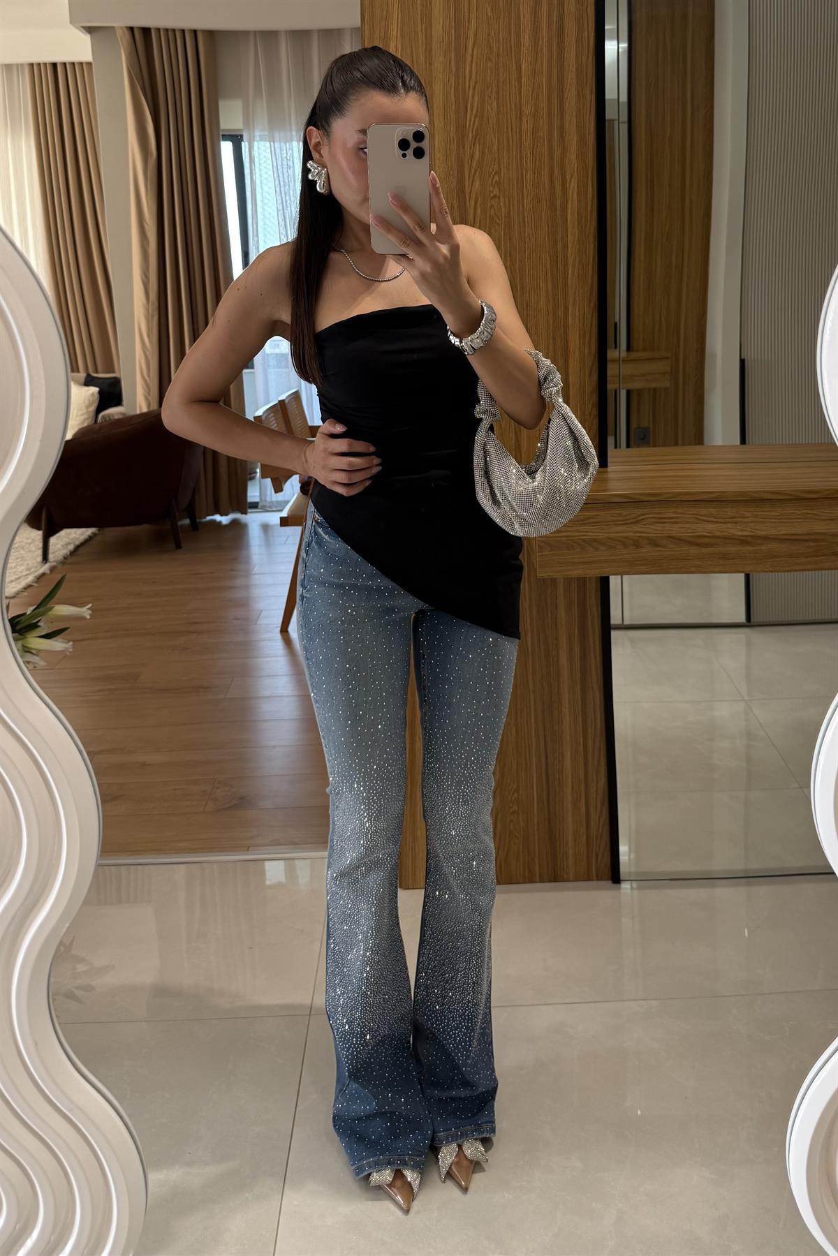 Kireva Taşlı İspanyol Jean