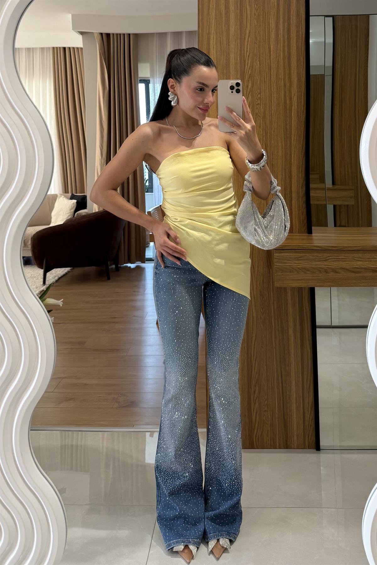 Kireva Taşlı İspanyol Jean