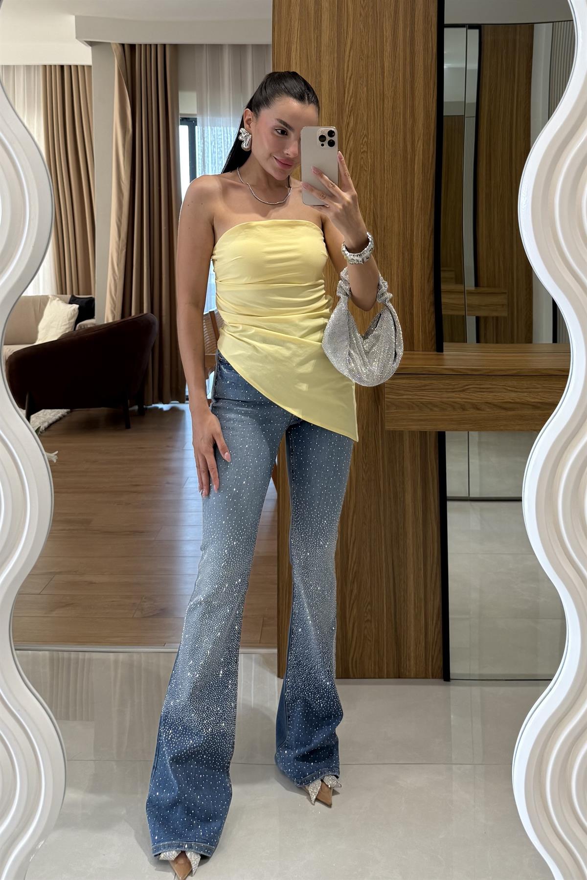 Kireva Taşlı İspanyol Jean