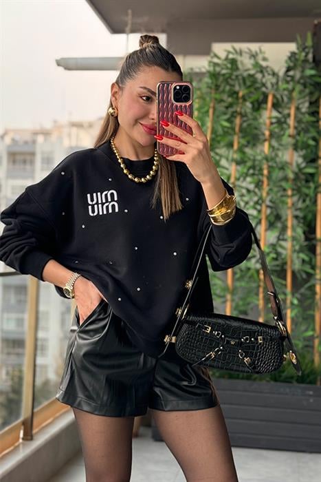 Knuck Deri Siyah Şort