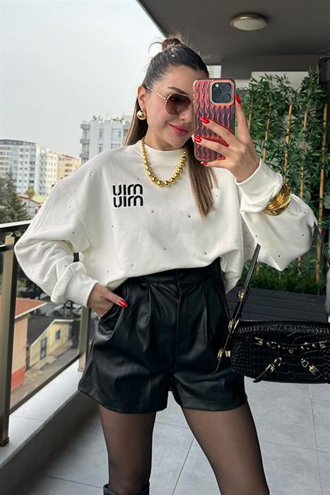 Knuck Deri Siyah Şort