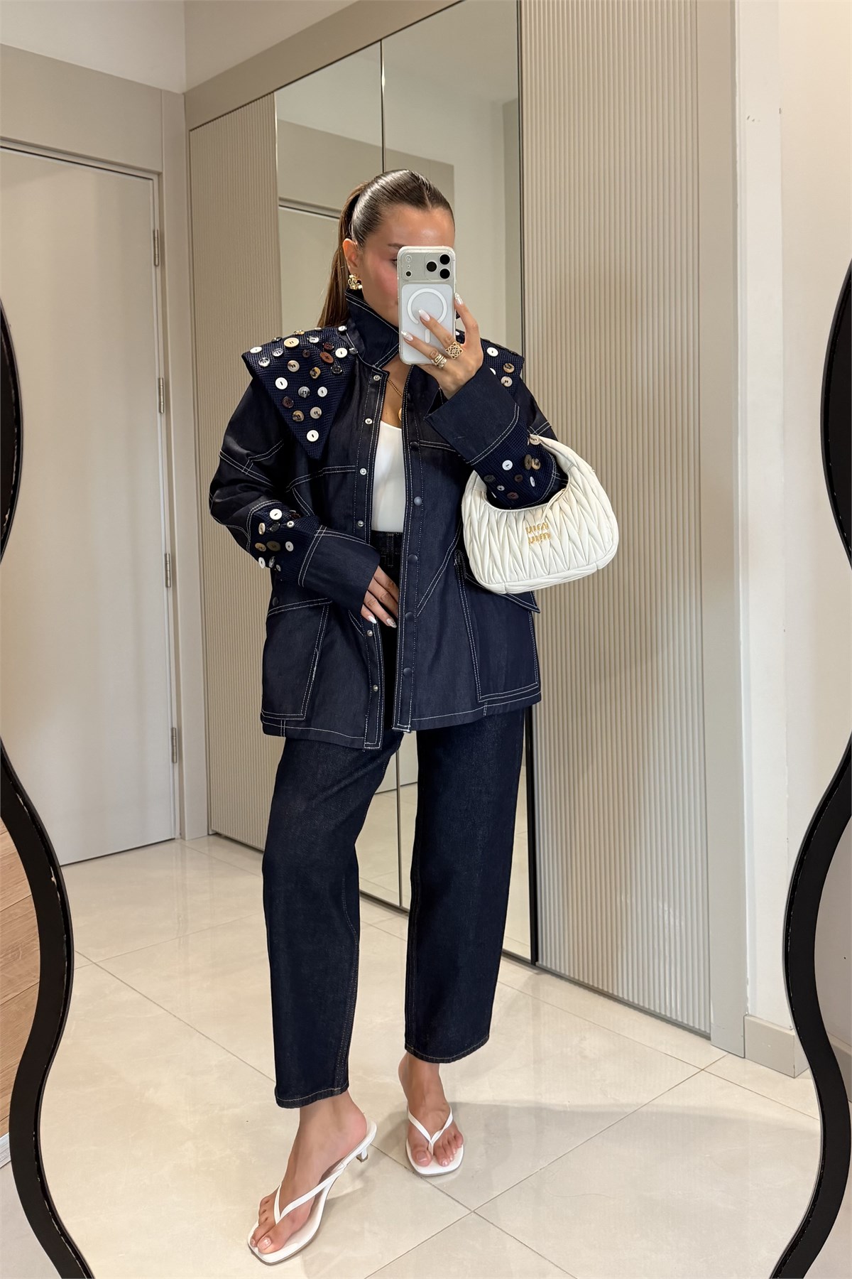 Kolina Darkblue Yüksek Bel Bilek Boy Jean