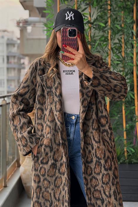 Koshkina Leopar Desenli Kaban