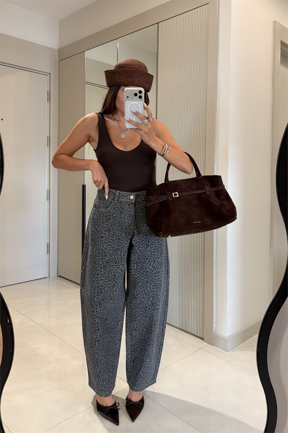 Kosova Leopar Desenli Baggy Jean