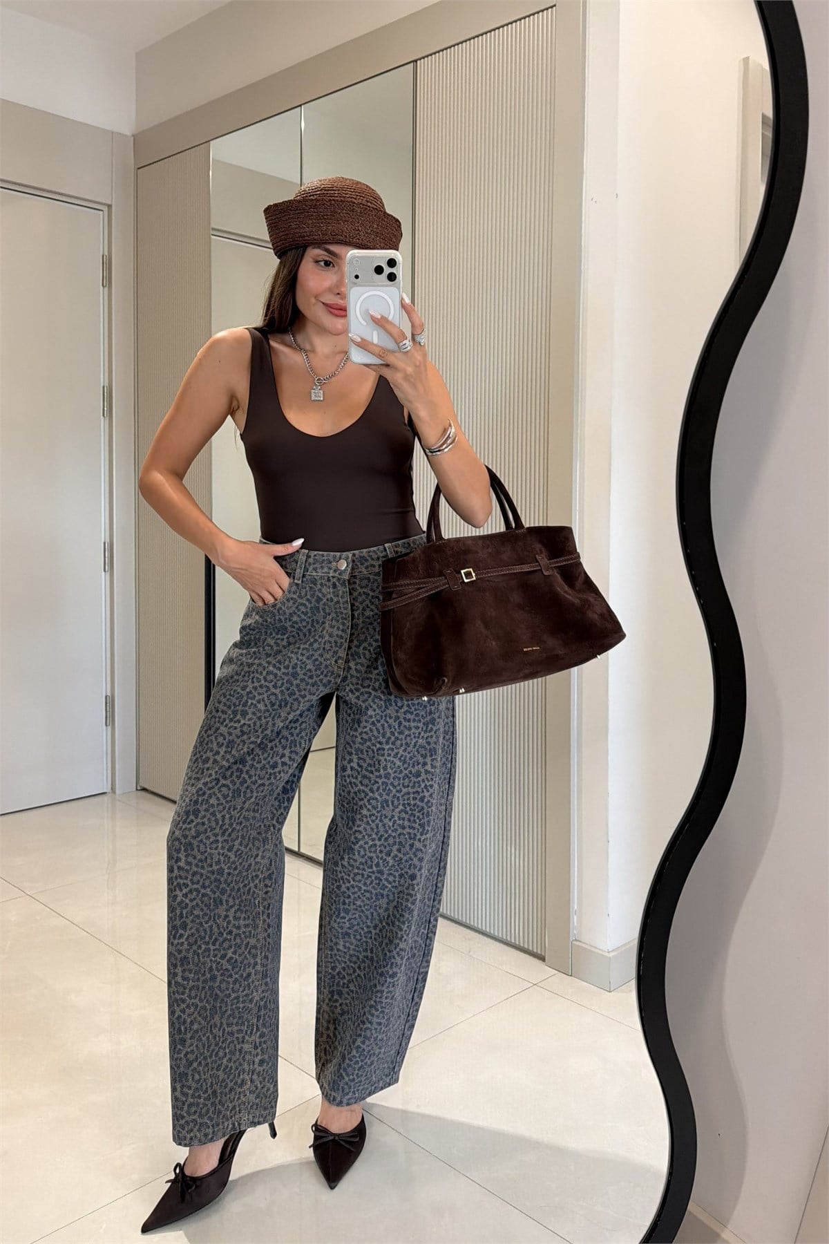 Kosova Leopar Desenli Baggy Jean