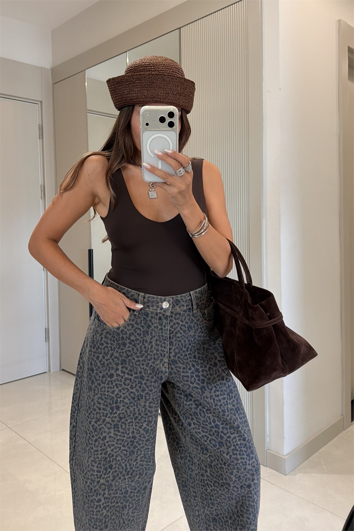 Kosova Leopar Desenli Baggy Jean